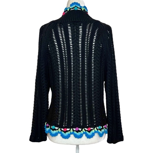 Vintage Relativity Crochet Tie Front Cardigan. Size LP - Picture 2 of 7